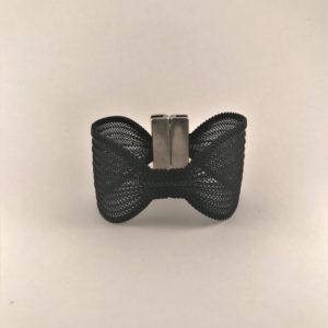 (Bracciale Maglia Fiocco) rame e ottone placcata nero notte (192)