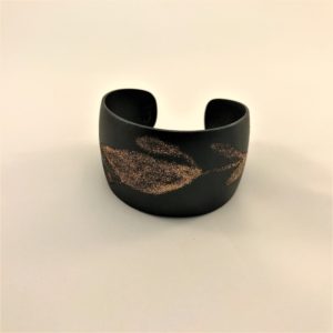 (Bracciali Bassi lavorazione polvere di diamanti) ottone placcato nero notte (168)..