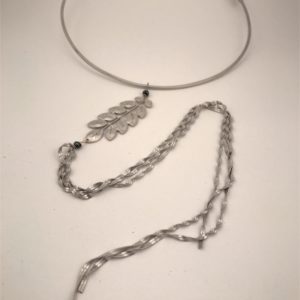 (Collana Cerchio con fregi) ottone e rame placcata argento rodiato (264)