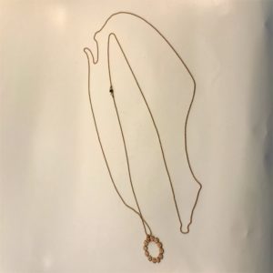 (Collana Lunga Pietra) 0ttone e rame placcata oro giallo con tourmaline (156)